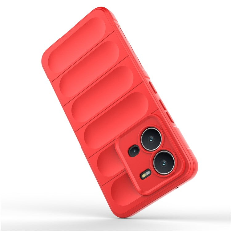 For vivo V25 5G Flexible TPU Mobile Phone Back Cover Scratch Proof Phone Protective Case - Red