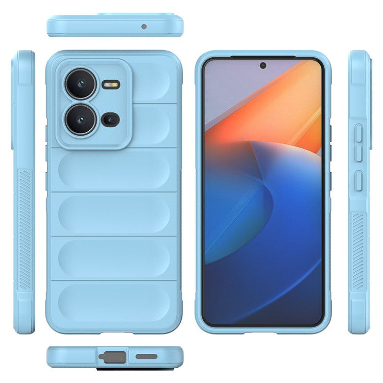 For vivo V25 5G Flexible TPU Mobile Phone Back Cover Scratch Proof Phone Protective Case - Baby Blue