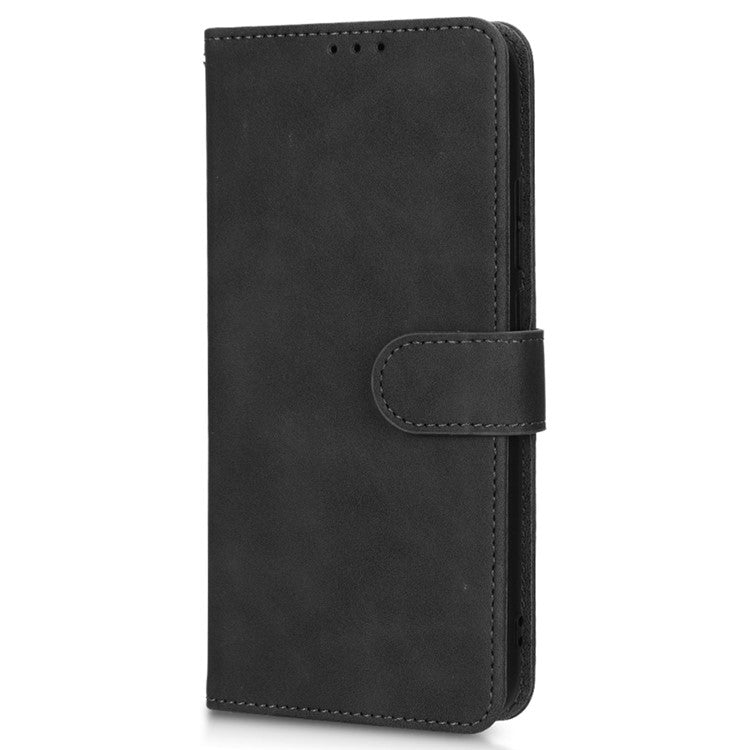 Shockproof Phone Cover For vivo V25 5G, Skin-touch Feeling PU Leather Wallet Phone Case Foldable Stand - Black