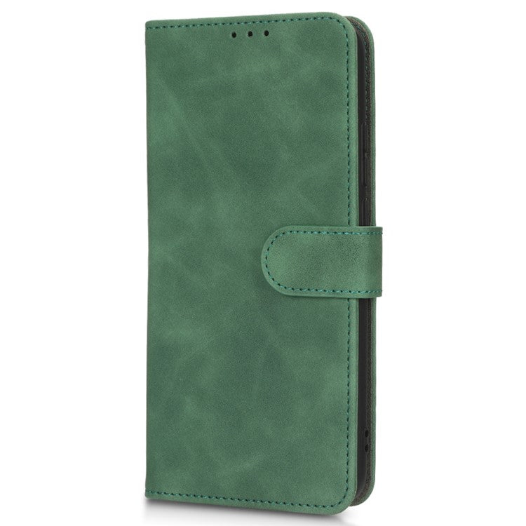 Shockproof Phone Cover For vivo V25 5G, Skin-touch Feeling PU Leather Wallet Phone Case Foldable Stand - Green