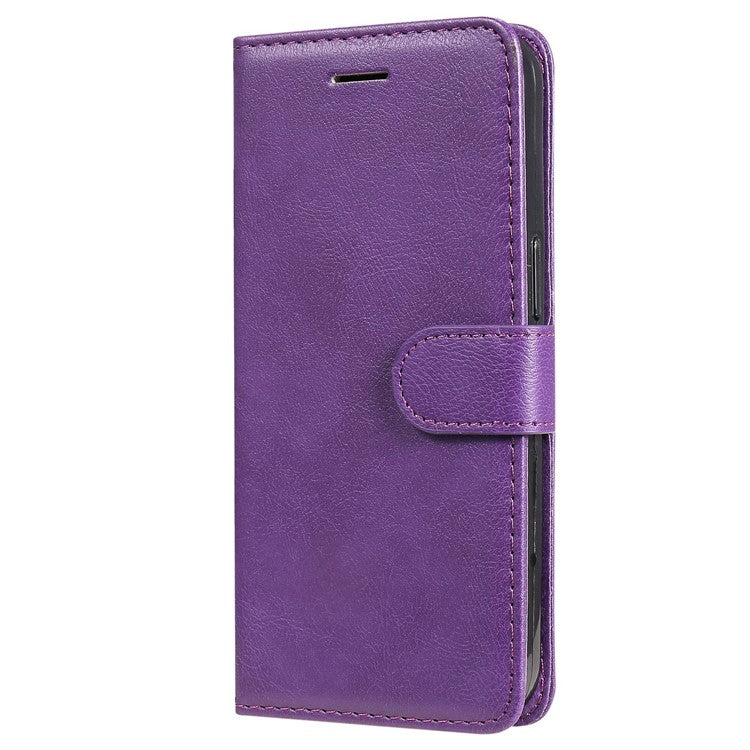 KT Leather Series-2 for vivo Y35 / Y22s 4G / Y22 4G PU Leather Solid Color Phone Case Stand Wallet Design Magnetic Shockproof Cover with Strap - Purple