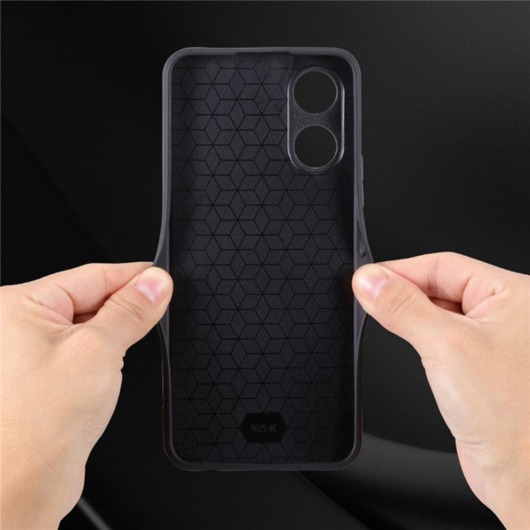 AZNS For vivo Y02s 4G / Y16 4G Imprinted Pattern Phone Case PU Leather Coated TPU Scratch-resistant Back Cover - Brown