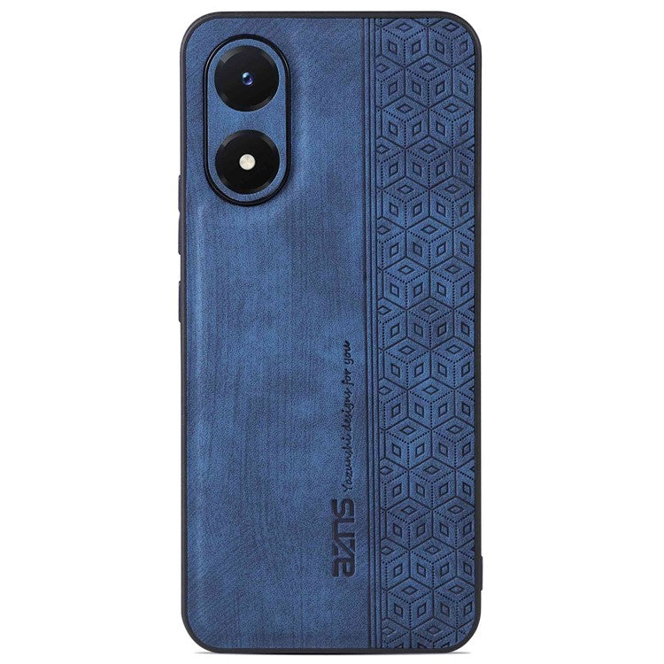 AZNS For vivo Y02s 4G / Y16 4G Imprinted Pattern Phone Case PU Leather Coated TPU Scratch-resistant Back Cover - Blue