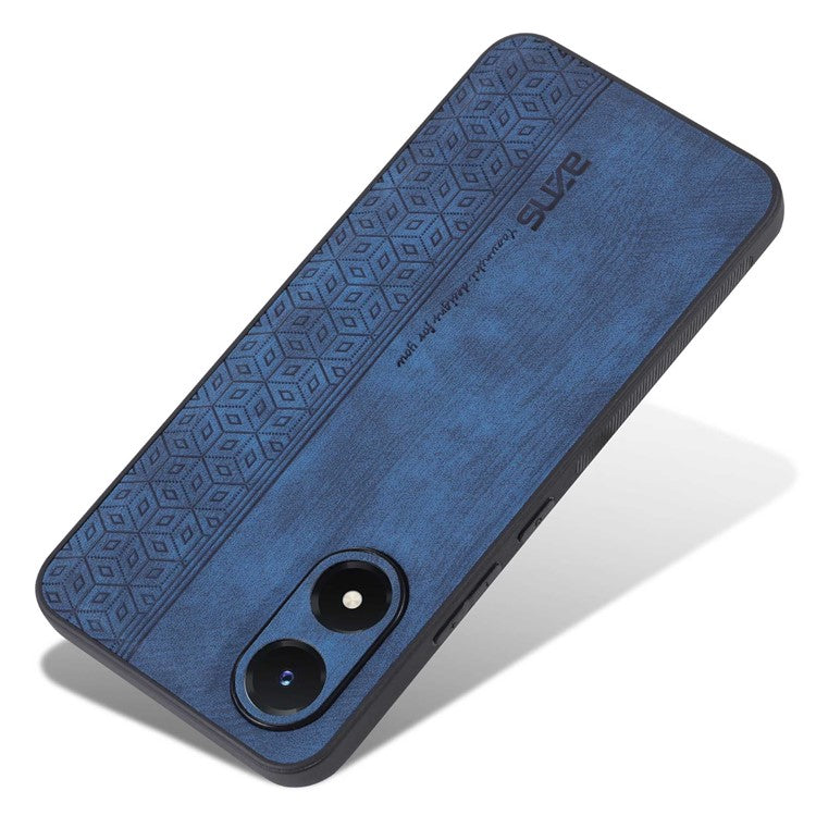 AZNS For vivo Y02s 4G / Y16 4G Imprinted Pattern Phone Case PU Leather Coated TPU Scratch-resistant Back Cover - Blue