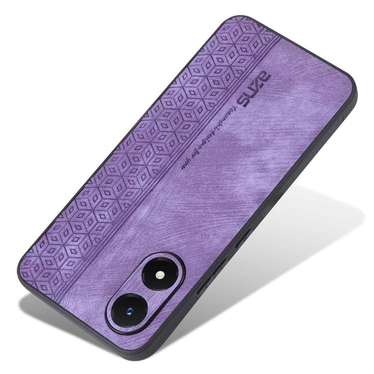 AZNS For vivo Y02s 4G / Y16 4G Imprinted Pattern Phone Case PU Leather Coated TPU Scratch-resistant Back Cover - Purple