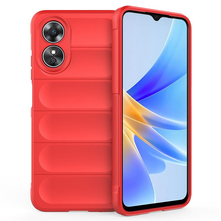 Shockproof Mobile Phone Cover for Oppo A17 4G, Drop Protection Soft TPU Protective Case - Red