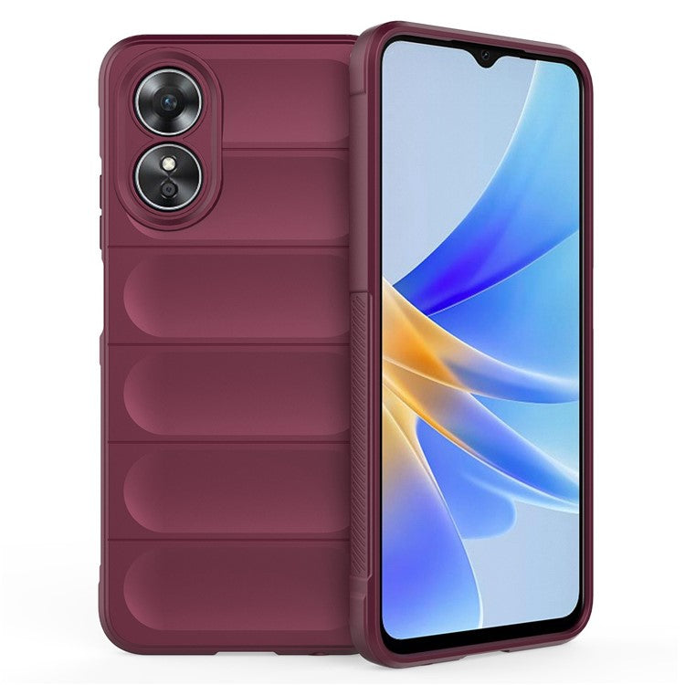 Shockproof Mobile Phone Cover for Oppo A17 4G, Drop Protection Soft TPU Protective Case - Wine Red