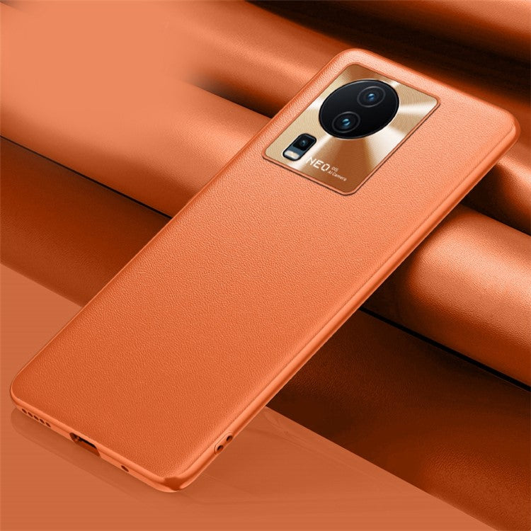 For vivo iQOO Neo7 5G PU Leather Coated TPU + PC Hybrid Case Bump Proof Protective Phone Cover - Orange