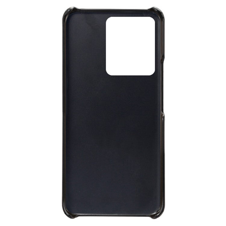 For vivo Y22s 4G / Y35 4G (2022) / Y22 4G Phone Case with Dual Card Slots, PU Leather Coated Hard PC Cover - Black