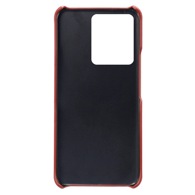 For vivo Y22s 4G / Y35 4G (2022) / Y22 4G Phone Case with Dual Card Slots, PU Leather Coated Hard PC Cover - Red