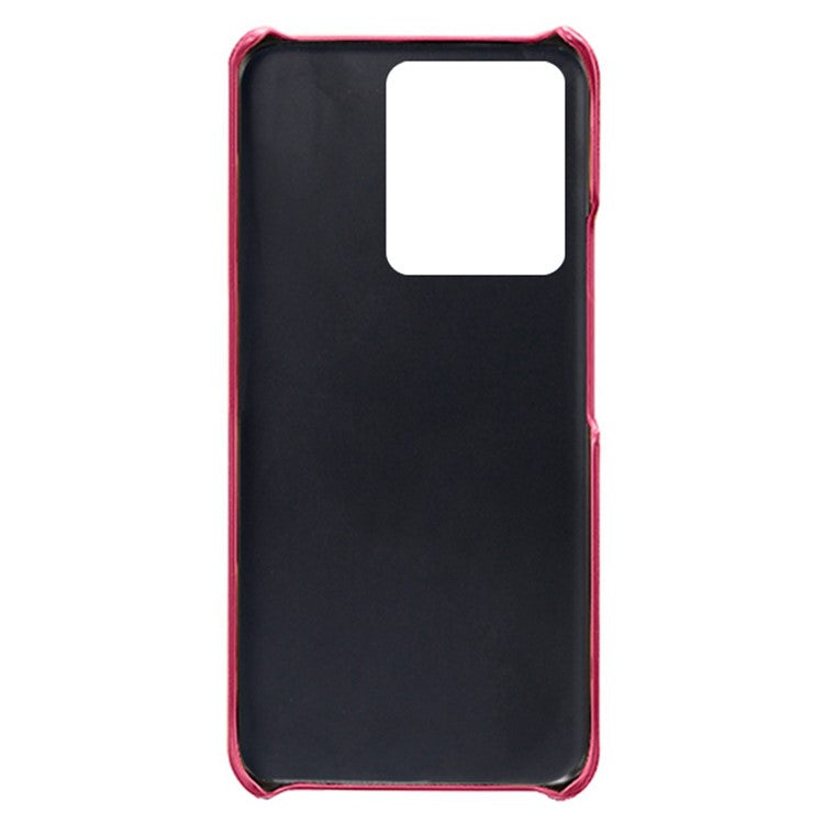 For vivo Y22s 4G / Y35 4G (2022) / Y22 4G Phone Case with Dual Card Slots, PU Leather Coated Hard PC Cover - Rose