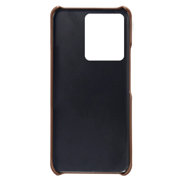 For vivo Y22s 4G / Y35 4G (2022) / Y22 4G Phone Case with Dual Card Slots, PU Leather Coated Hard PC Cover - Brown