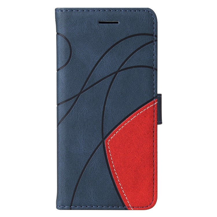 KT Leather Series-1 Phone Case for vivo Y35 / Y22s 4G / Y22 4G, Dual-color Splicing PU Leather+TPU Stand Wallet Cover - Blue