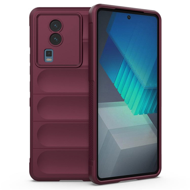 Phone Cover for vivo iQOO Neo7 5G, Soft TPU Protective Shell Cell Phone Back Protector Case - Wine Red