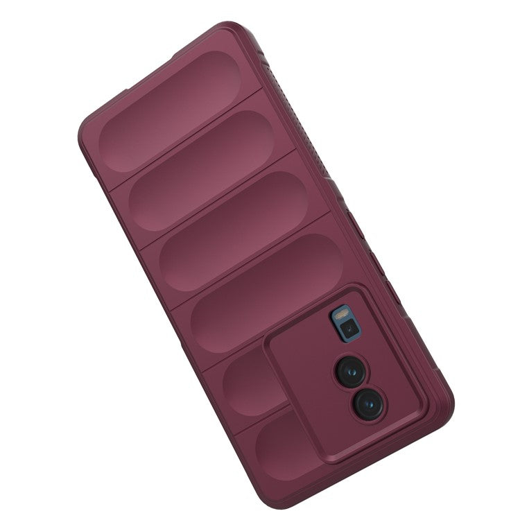 Phone Cover for vivo iQOO Neo7 5G, Soft TPU Protective Shell Cell Phone Back Protector Case - Wine Red