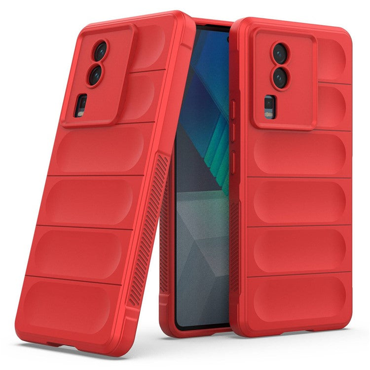 Phone Cover for vivo iQOO Neo7 5G, Soft TPU Protective Shell Cell Phone Back Protector Case - Red