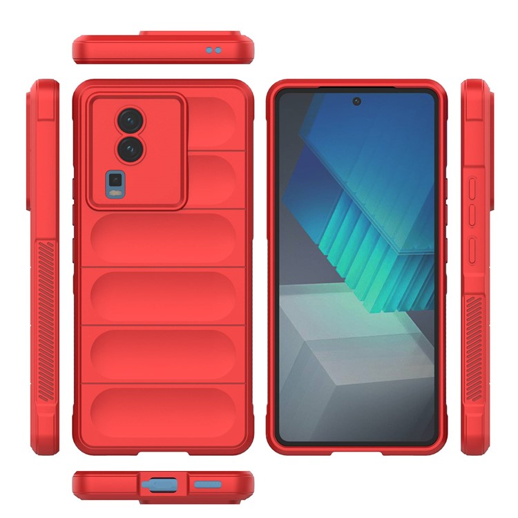 Phone Cover for vivo iQOO Neo7 5G, Soft TPU Protective Shell Cell Phone Back Protector Case - Red