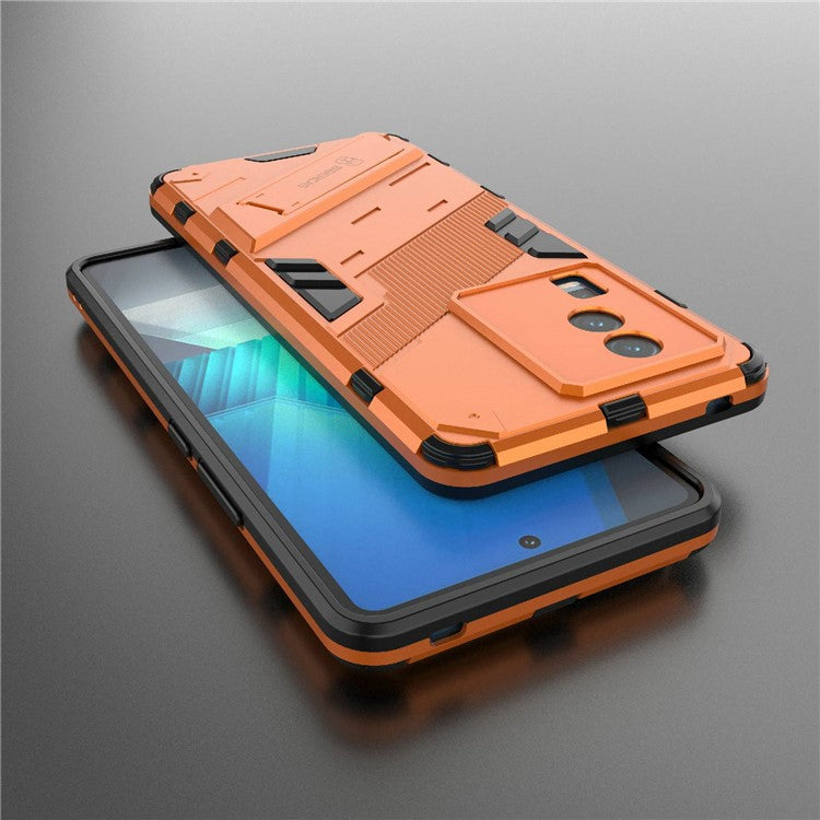 Hard PC Soft TPU Case for vivo iQOO Neo7 5G Protective Case Kickstand Cell Phone Cover - Orange