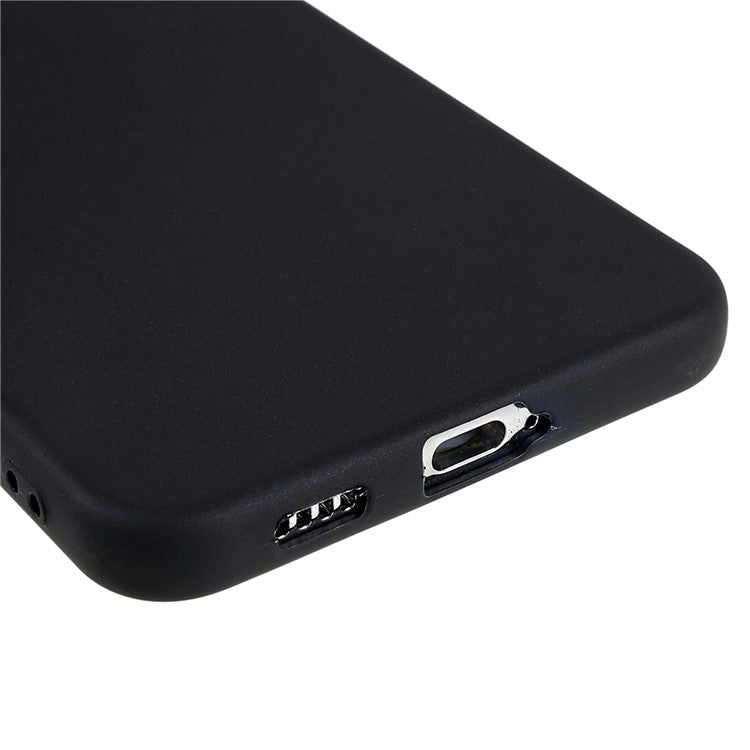 For Samsung Galaxy S22 5G Anti-scratch Protective Cell Phone Cover Matte Flexible TPU Case - Black