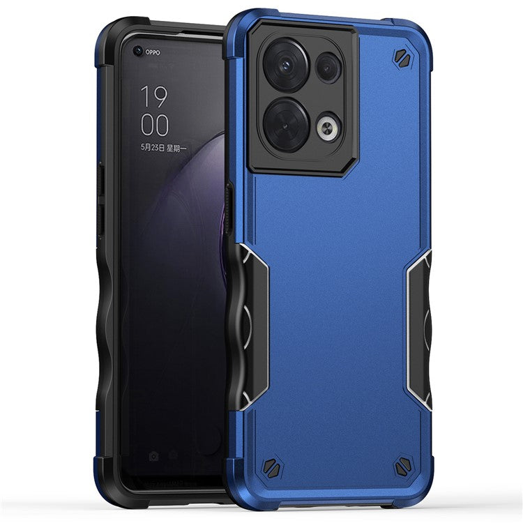 Shockproof Case for Oppo Reno8 5G (Global Version) Phone Case Anti-Drop Hard PC Soft TPU Protective Cover - Blue