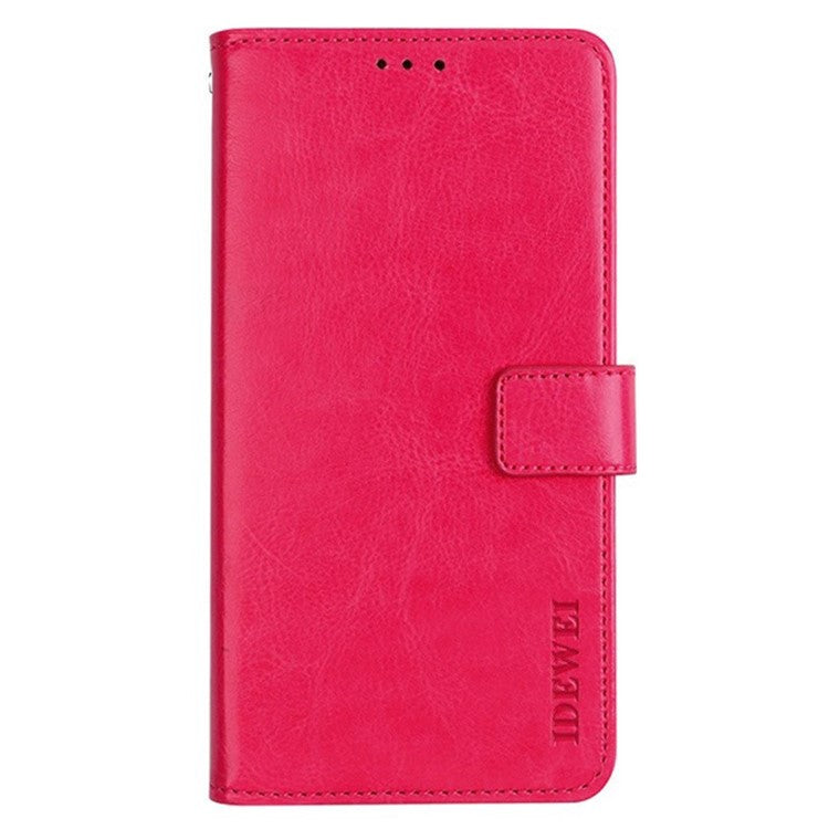 IDEWEI For vivo V21s 5G Stand Feature Crazy Horse Texture PU Leather Flip Wallet Cover Phone Shell Protective Case - Rose