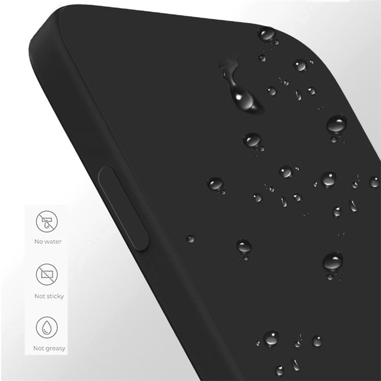 Rubberized Mobile Phone TPU Case for Samsung Galaxy S23, Microfiber Lining Design Straight Edge Protective Cover - Black