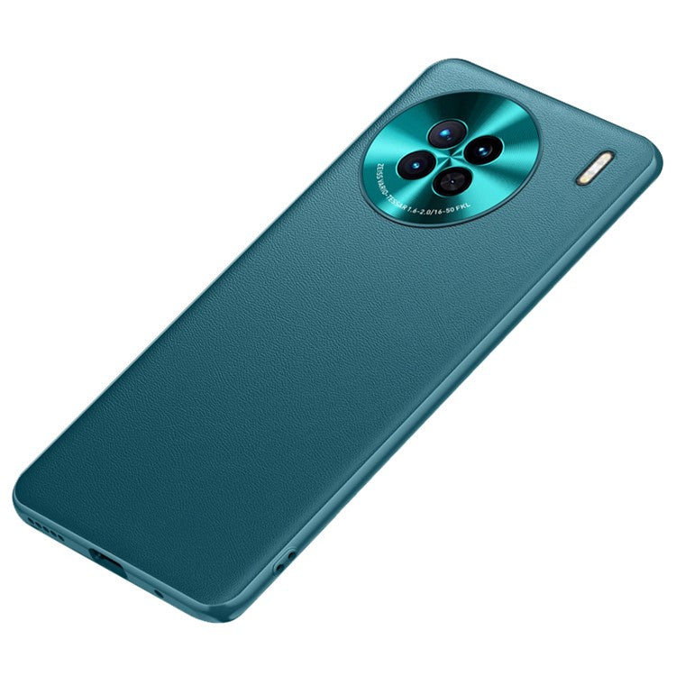 For vivo X90 5G PU Leather Coated TPU + PC Back Case Metal Lens Design Anti-Scratch Shockproof Protective Phone Cover - Green