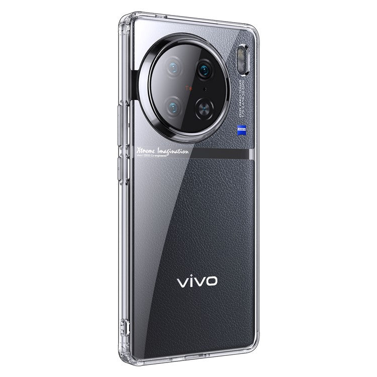 For vivo X90 Pro 5G Hard PC Soft TPU High Impact Protective Phone Case Comfort Grip Anti-slip Cover - Transparent