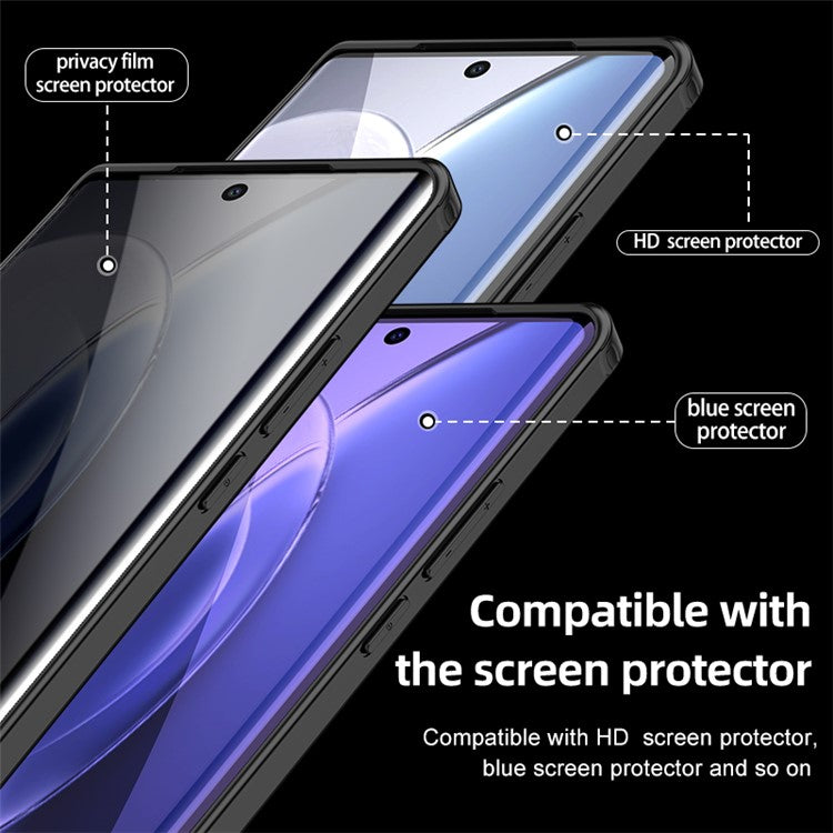 For vivo X90 Pro 5G Hard PC Soft TPU High Impact Protective Phone Case Comfort Grip Anti-slip Cover - Transparent