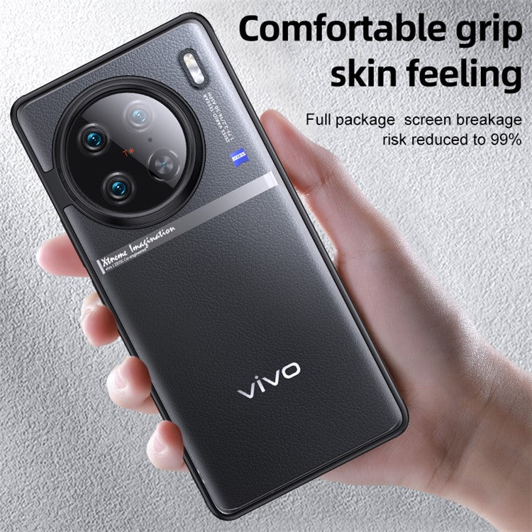 For vivo X90 Pro 5G Hard PC Soft TPU High Impact Protective Phone Case Comfort Grip Anti-slip Cover - Transparent