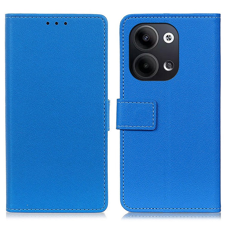 Textured Phone Case for Oppo Reno9 5G / Reno9 Pro 5G, PU Leather Stand Shell Folio Flip Wallet Cover - Blue