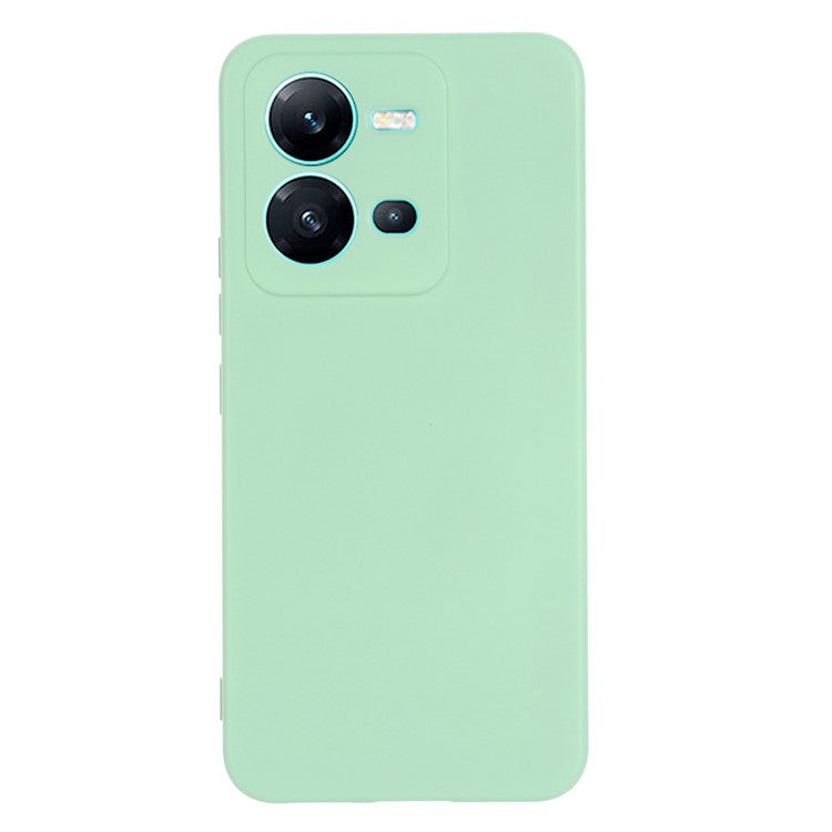 Protective Phone Case for vivo V25 5G / V25e 4G / X80 Lite 5G, Shock-absorbing Liquid Silicone Back Cover with Strap - Green