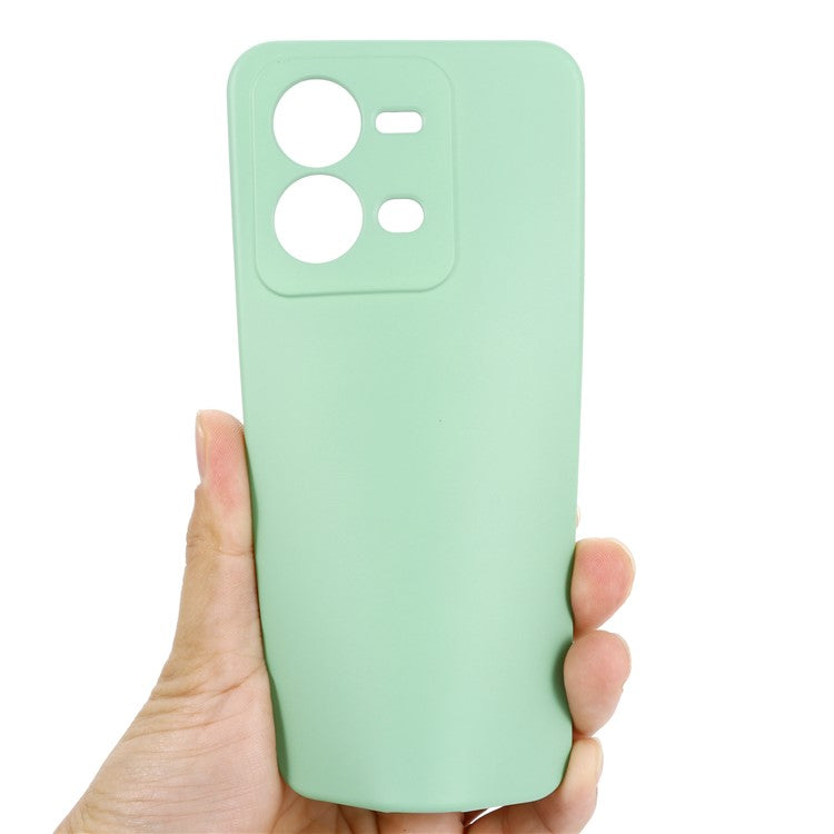 Protective Phone Case for vivo V25 5G / V25e 4G / X80 Lite 5G, Shock-absorbing Liquid Silicone Back Cover with Strap - Green