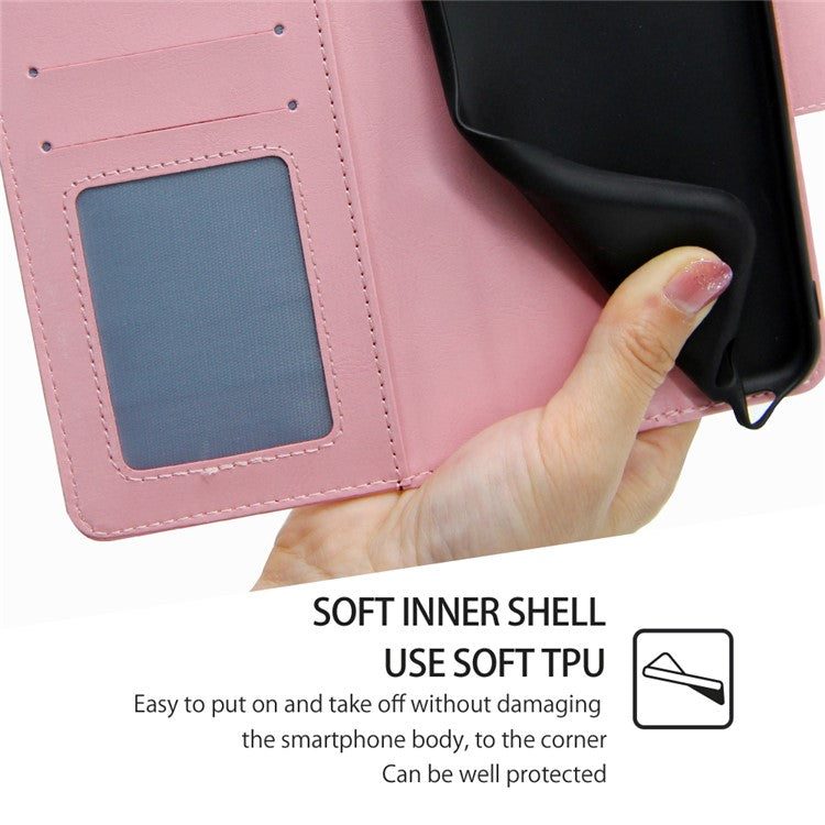 For vivo X90 5G PU Leather Magnetic Wallet Flip Case Stand Feature Shockproof Phone Cover - Pink