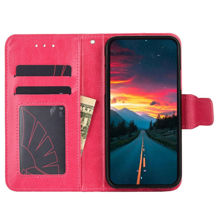 For vivo X90 5G PU Leather Magnetic Wallet Flip Case Stand Feature Shockproof Phone Cover - Rose