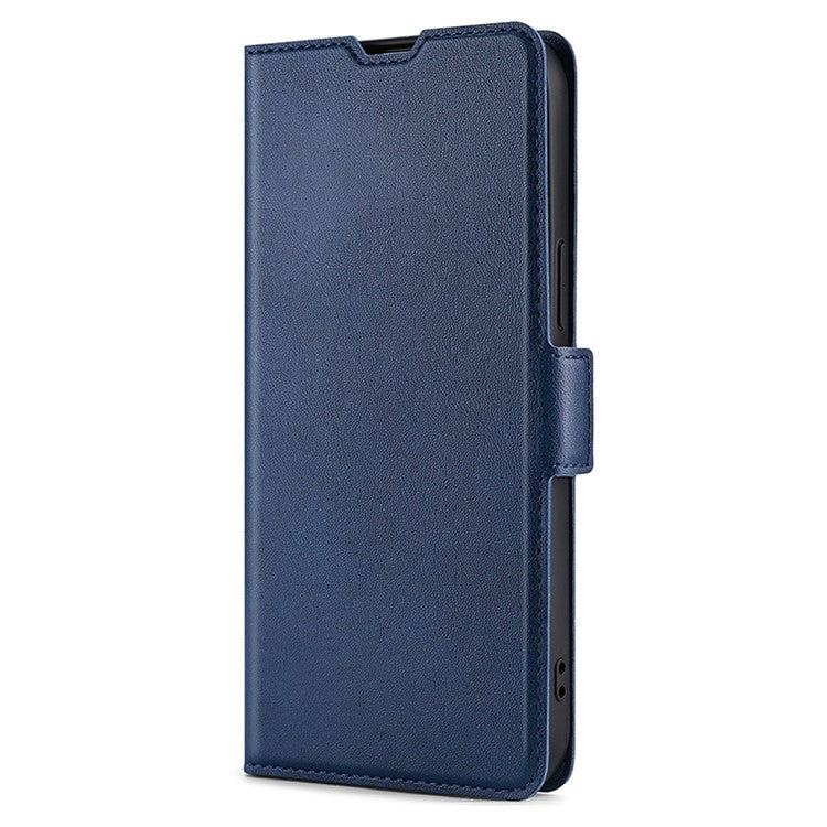 For vivo X90 5G PU Leather Flip Book Style Cover Stand Card Holder Slots Dual Magnetic Clasp Protective Phone Case - Blue