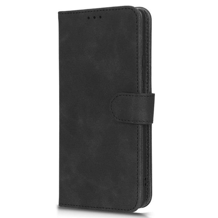 For vivo X90 5G Slim Fit Flip Leather Phone Case Skin-touch Feeling Wallet Stand Flip Anti-dust Inner TPU Shell Phone Cover - Black