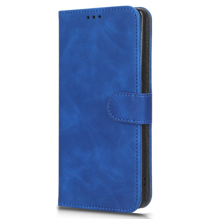 For vivo X90 5G Slim Fit Flip Leather Phone Case Skin-touch Feeling Wallet Stand Flip Anti-dust Inner TPU Shell Phone Cover - Blue