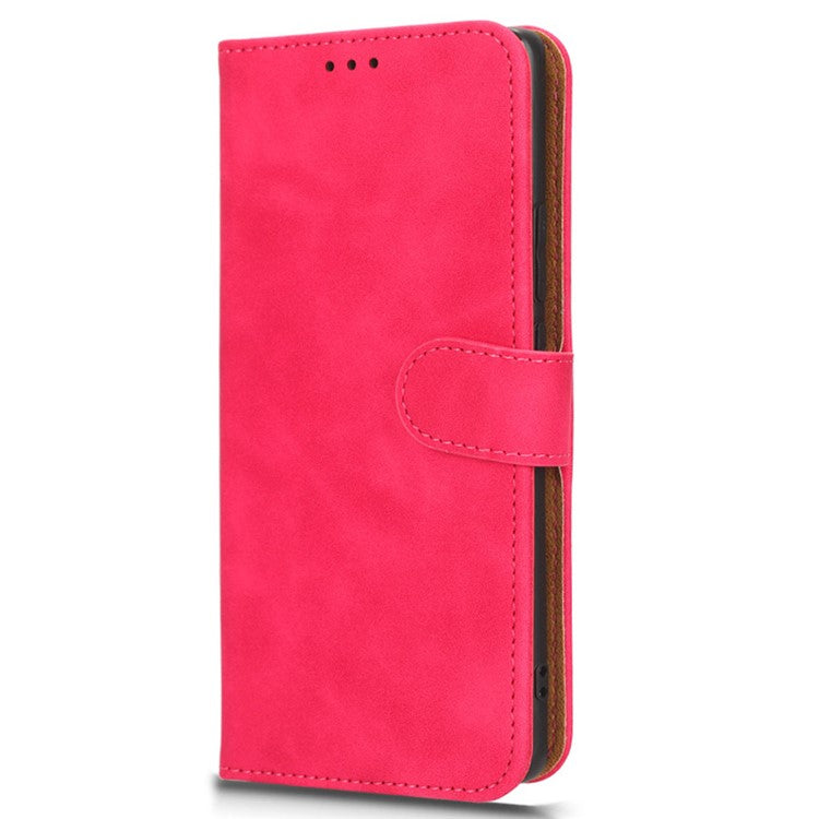 For vivo X90 5G Slim Fit Flip Leather Phone Case Skin-touch Feeling Wallet Stand Flip Anti-dust Inner TPU Shell Phone Cover - Rose