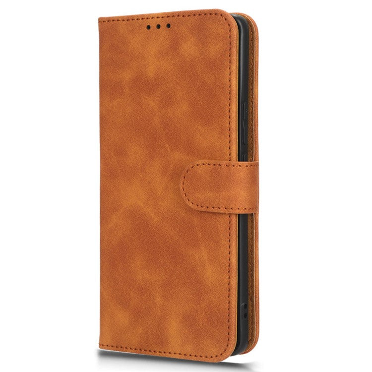 For vivo X90 Pro+ 5G Cell Phone Cover Skin-touch Feeling Wallet Stand Flip Anti-scratch PU Leather+TPU Phone Case - Brown