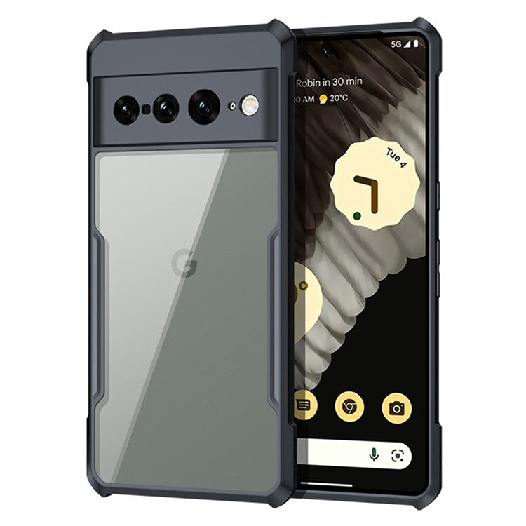 XUNDD For Google Pixel 7 Pro 5G Acrylic + TPU Phone Case Fall Resistant Protective Mobile Phone Back Cover - Black