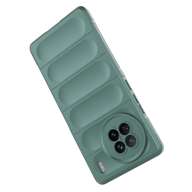 For vivo X90 5G Soft TPU Rugged Back Cover Drop-proof Protective Cell Phone Case - Green