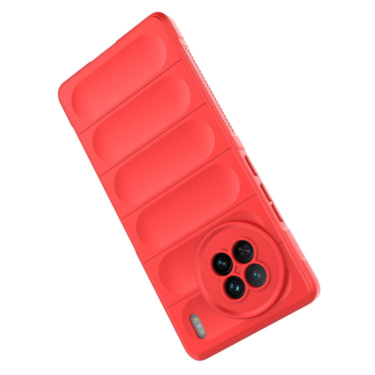 For vivo X90 5G Soft TPU Rugged Back Cover Drop-proof Protective Cell Phone Case - Red