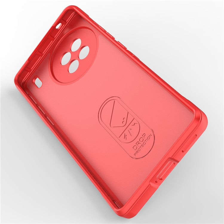 For vivo X90 5G Soft TPU Rugged Back Cover Drop-proof Protective Cell Phone Case - Red