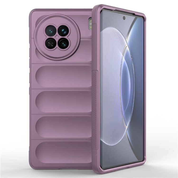 For vivo X90 5G Soft TPU Rugged Back Cover Drop-proof Protective Cell Phone Case - Light Purple