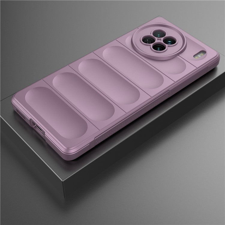 For vivo X90 5G Soft TPU Rugged Back Cover Drop-proof Protective Cell Phone Case - Light Purple