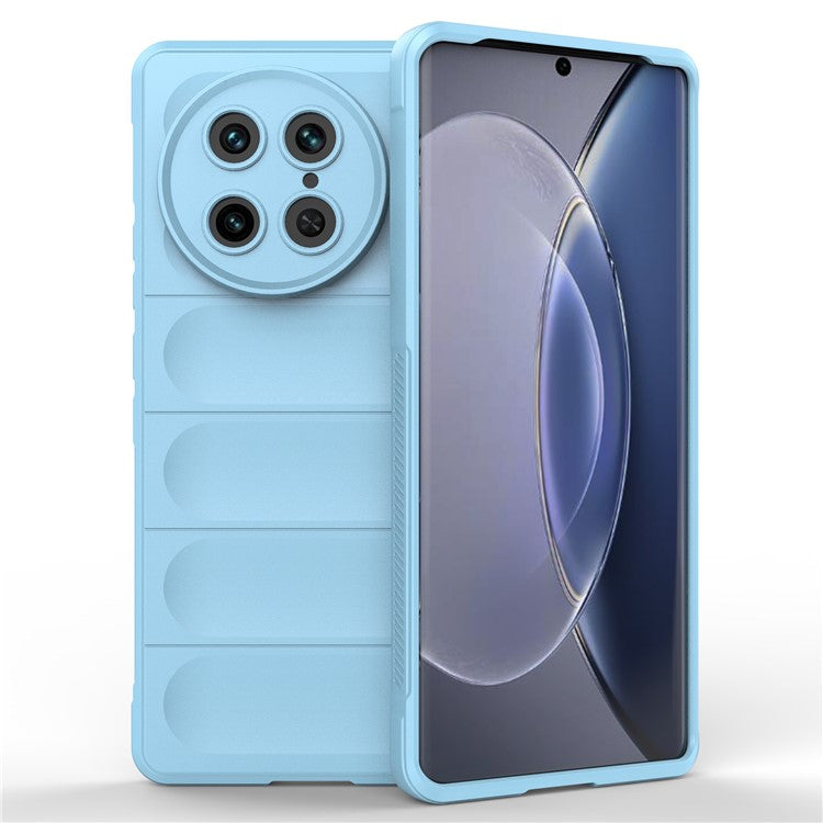 For vivo X90 Pro 5G Anti-drop Rugged Back Phone Case Flexible TPU Smartphone Protective Cover - Baby Blue