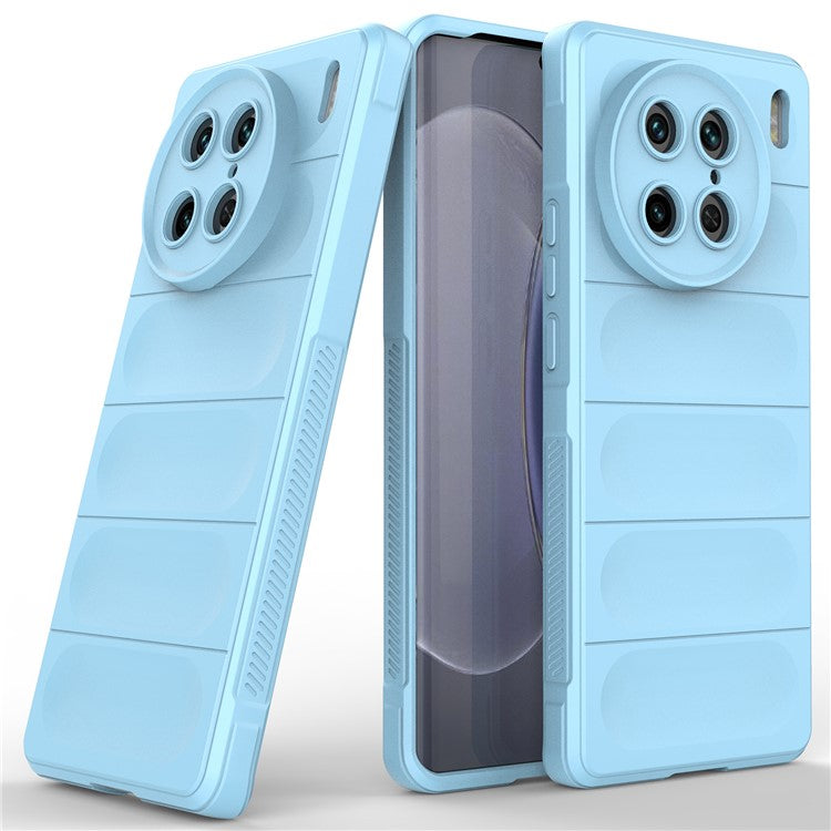 For vivo X90 Pro 5G Anti-drop Rugged Back Phone Case Flexible TPU Smartphone Protective Cover - Baby Blue