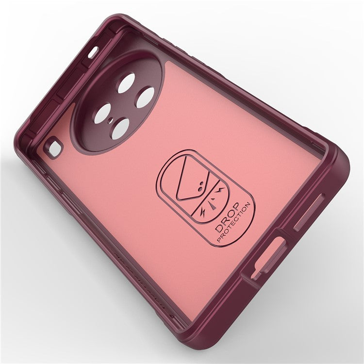 For vivo X90 Pro 5G Anti-drop Rugged Back Phone Case Flexible TPU Smartphone Protective Cover - Wine Red