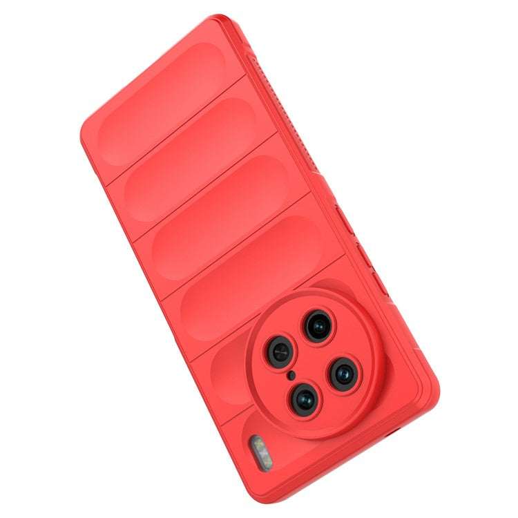 For vivo X90 Pro 5G Anti-drop Rugged Back Phone Case Flexible TPU Smartphone Protective Cover - Red